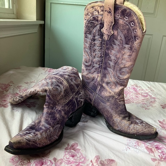 Corral ALL LEATHER Western boot💜 Made in USA - Picture 3 of 10